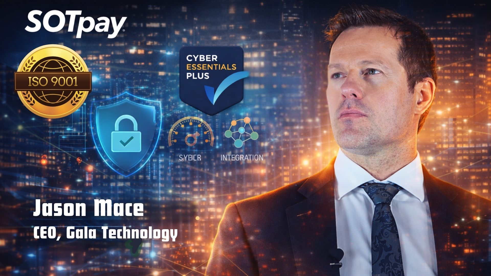 Gala Technology achieves ISO 9001 accreditation. Jason Mace is on the image too. 